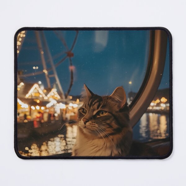 Item preview, Cat Watching Winter Lights from Ferris Wheel designed and sold by Auroracat2025.