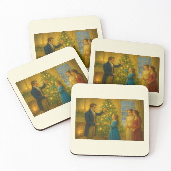 Item preview, Edward and Margaret Trim the Christmas Tree – A Sense and Sensibility Christmas designed and sold by Novel Works Studio.