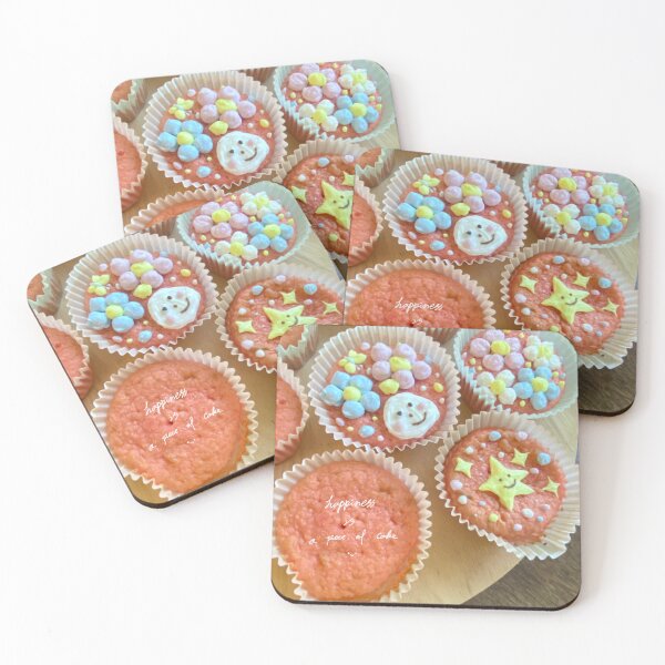 Item preview, Happiness Is a Piece of Cake – Pastel Cute Cupcake Art designed and sold by Adorebybeccaw.