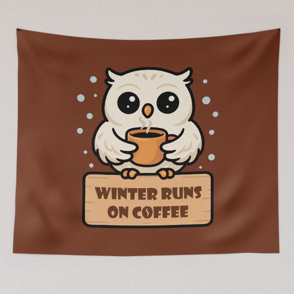 Item preview, Cute Kawaii Winter Owl – Funny Coffee Lover Design designed and sold by Parallel Fold.