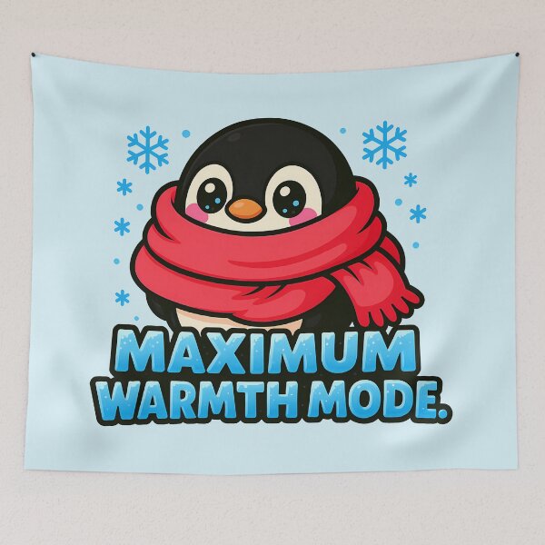 Item preview, Cute Kawaii Penguin – Maximum Warmth Mode Winter Cozy Design designed and sold by Parallel Fold.