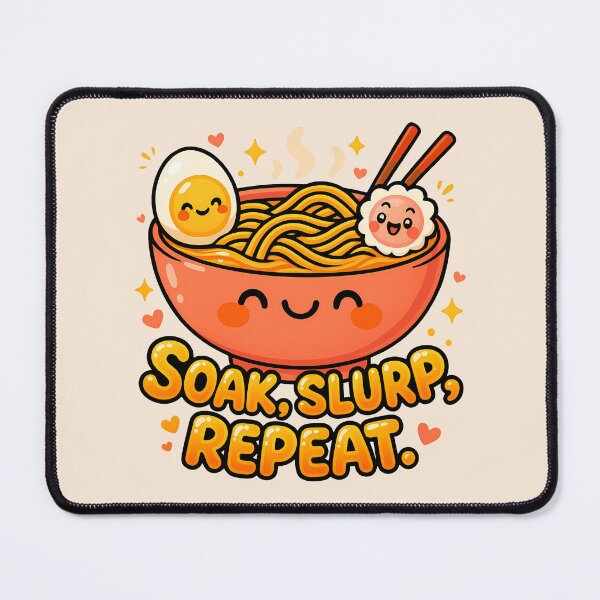 Item preview, Cute Kawaii Ramen Bowl – Soak Slurp Repeat Food Lover Design designed and sold by Parallel Fold.