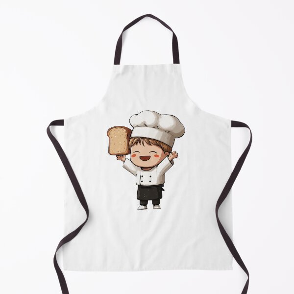 Item preview, Cheerful Baker Chibi Mascot Holding Slice Toast Bread High Joyful Expression Cooking Happy Kitchen Food Illustration Service designed and sold by Mimoshi ⭐⭐⭐⭐⭐.