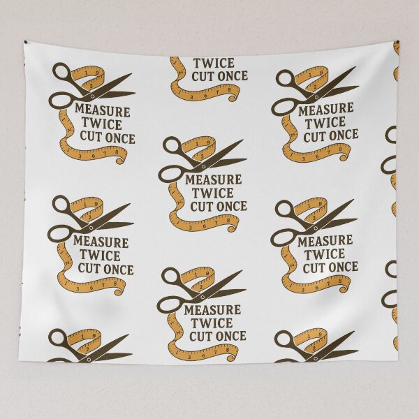 Item preview, Measure Twice Cut Once Sewing Quote designed and sold by smallcatvn.
