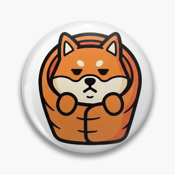 Item preview, Grumpy Shiba Inu in orange sleeping bag designed and sold by Cute-Ur-Day.