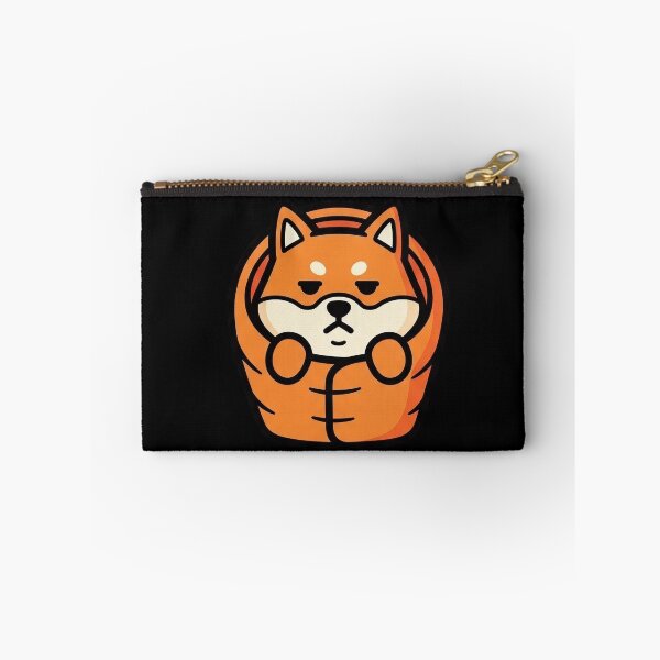 Item preview, Grumpy Shiba Inu in orange sleeping bag designed and sold by Cute-Ur-Day.