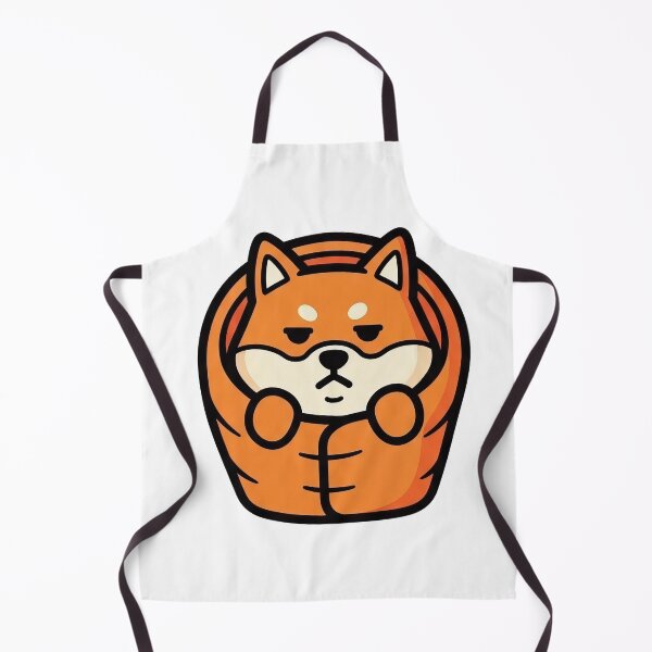 Item preview, Grumpy Shiba Inu in orange sleeping bag designed and sold by Cute-Ur-Day.