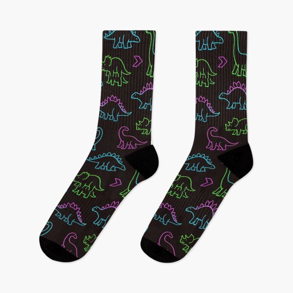 Item preview, Neon Dinosaur Line Art Pattern – Cute Colorful Dino Seamless Design designed and sold by Sksticker991.
