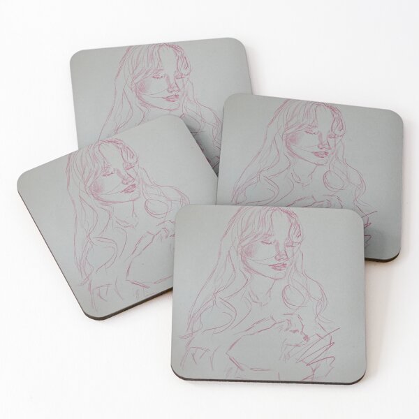 Item preview, Feminine sketch in pink with pup  designed and sold by ElenaCarin97.