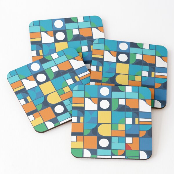 Item preview, Flat Geometric Pattern with Simple Solid-Color Shapes designed and sold by GriferrStore.