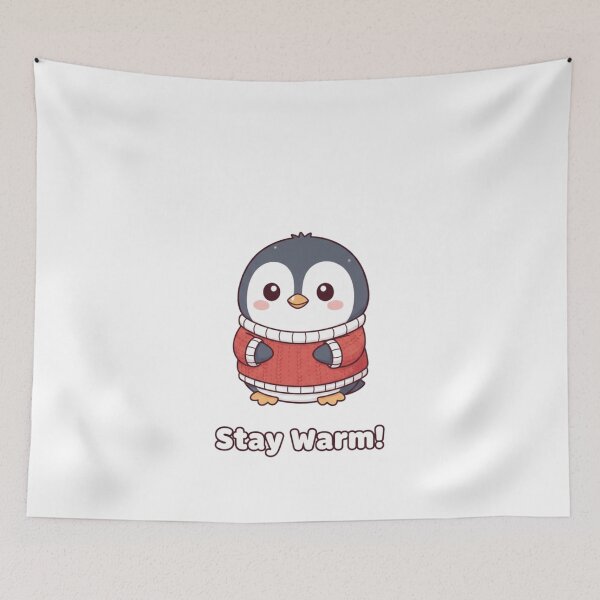 Item preview, Chubby Penguin in Red Sweater - Stay Warm! designed and sold by Kawaimagic.