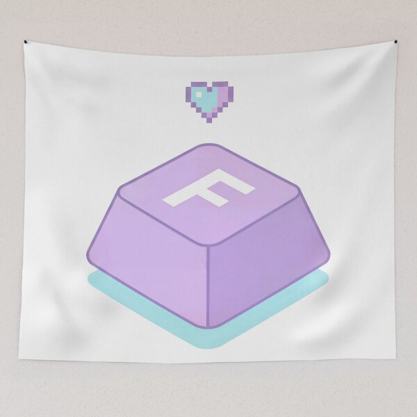 Item preview, Press F to Pay Respects - Cute Pastel Gaming Key designed and sold by NextLevelThread.