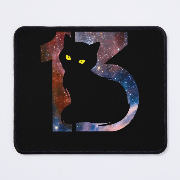 Item preview, Unlucky Number 13 Cat Silhouette Space Galaxy Theme designed and sold by TyrelKoch.