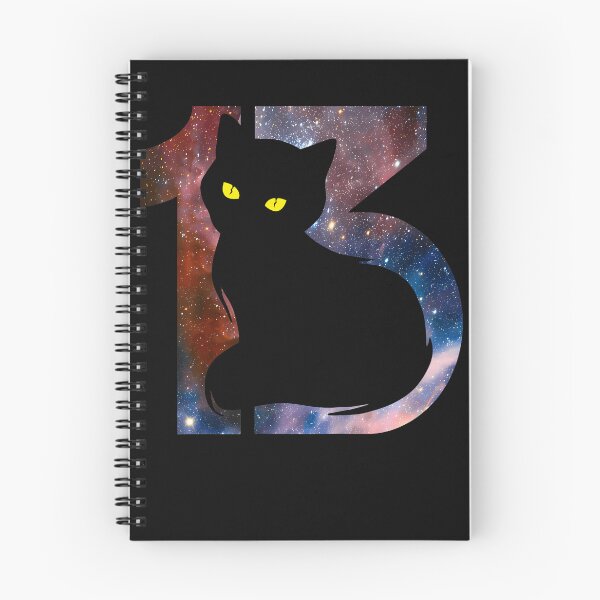 Item preview, Unlucky Number 13 Cat Silhouette Space Galaxy Theme designed and sold by TyrelKoch.