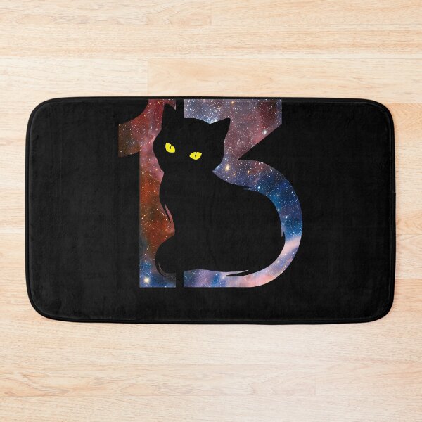 Item preview, Unlucky Number 13 Cat Silhouette Space Galaxy Theme designed and sold by TyrelKoch.
