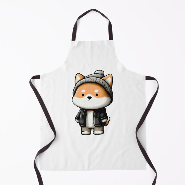 Item preview, cool chibi shiba inu dog stylish knitted beanie hat jacket hip hop style fashion adorable pet cartoon illustration designed and sold by Mimoshi ⭐⭐⭐⭐⭐.