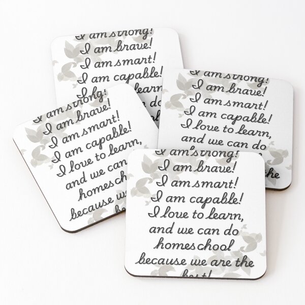 Item preview, Homeschool Positive Affirmation – “I Am Strong, Brave, Smart, Capable” Leafy Design designed and sold by QuistMudPies.