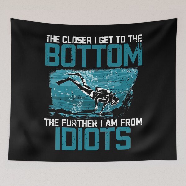 Item preview, Funny Scuba Diving Quote Bottom Vs Idiots Humor designed and sold by JessicaMarque.