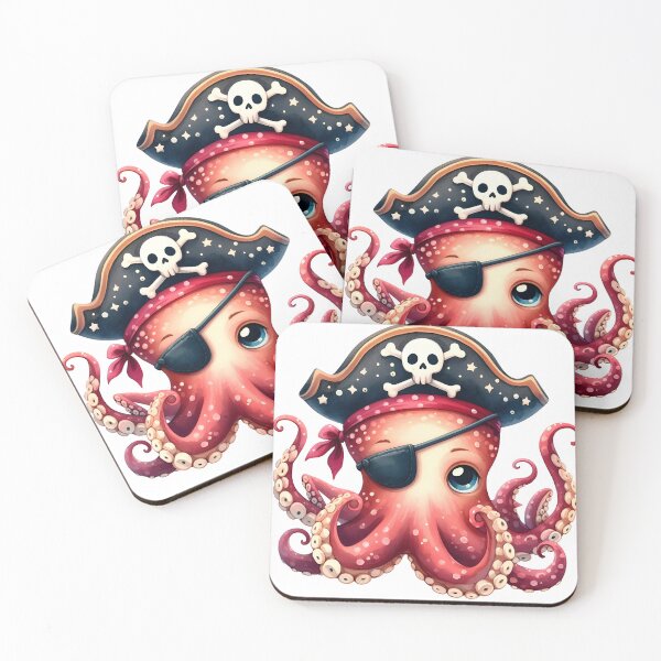 Item preview, Cute Pirate Octopus Clipart – Kawaii Pirate Sea Creature Illustration designed and sold by LunaPixelStudio.