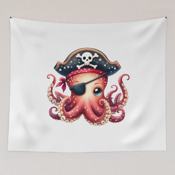 Item preview, Cute Pirate Octopus Clipart – Kawaii Pirate Sea Creature Illustration designed and sold by LunaPixelStudio.