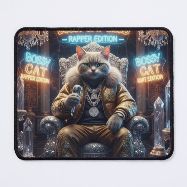 Item preview, Luxury Hustle Series – Bossy Cat Rapper Edition (Gold & High-End Streetwear Art) designed and sold by Soluna Studio.