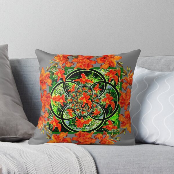 Item preview, ORANGE DAYLILIES GARDEN GEOMETRIC designed and sold by sharlesart.
