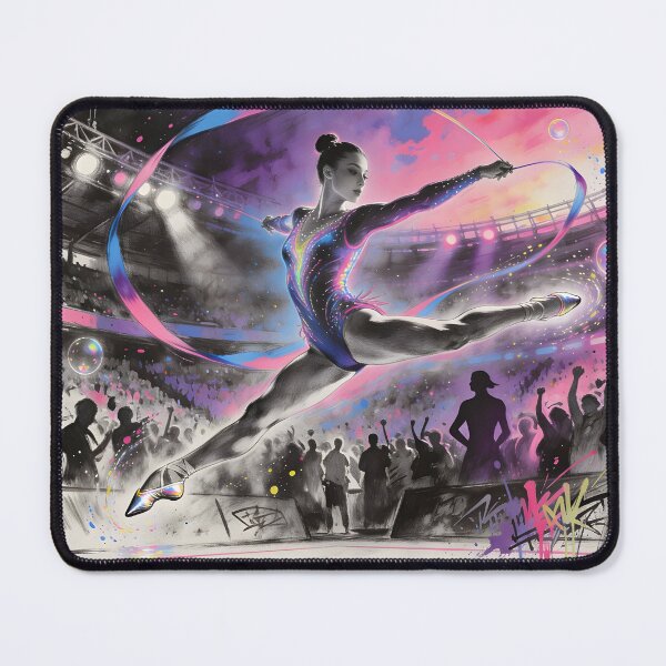 Item preview, Pastel Rhythmic Gymnast Performance HD Wallpaper designed and sold by DreamyWallVibes.