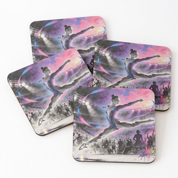 Item preview, Pastel Rhythmic Gymnast Performance HD Wallpaper designed and sold by DreamyWallVibes.