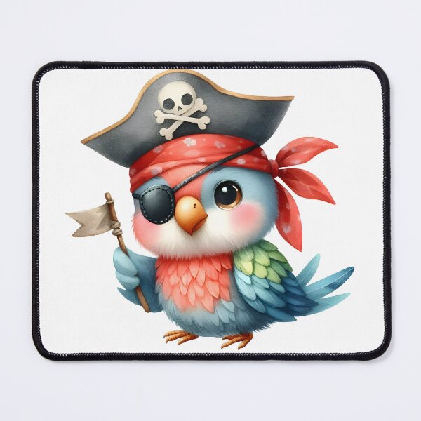 Item preview, Cute Pirate Parrot Clipart – Kawaii Pirate Bird Illustration for Kids & Crafts designed and sold by LunaPixelStudio.