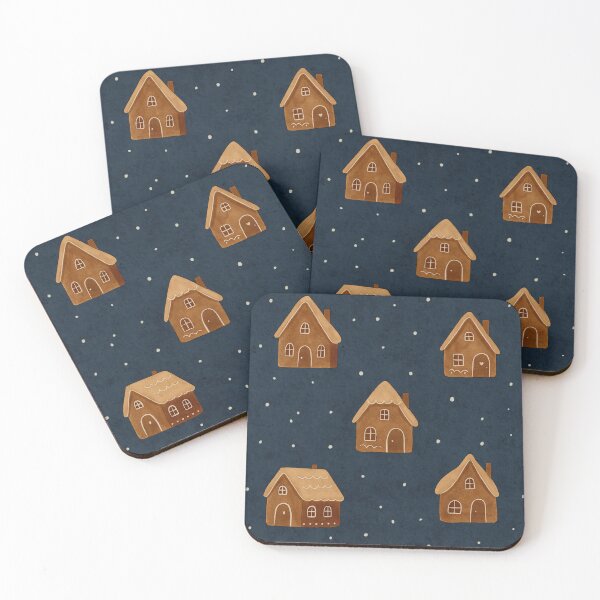 Item preview, Gingerbread Houses on a Snowy Night Pattern designed and sold by Lacritsa .
