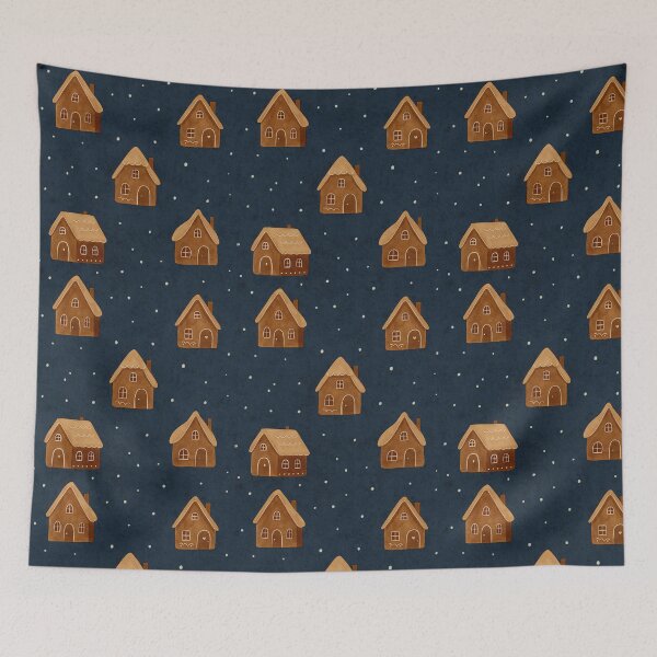 Item preview, Gingerbread Houses on a Snowy Night Pattern designed and sold by Lacritsa .