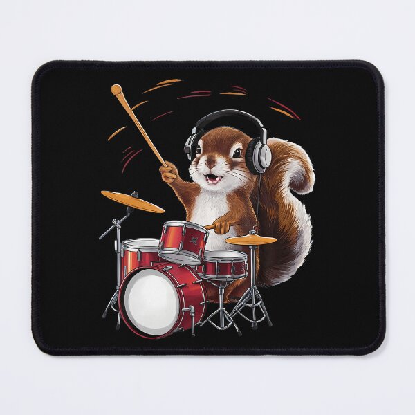 Item preview, Funny Squirrel Playing Drums designed and sold by huftyfnruppe.
