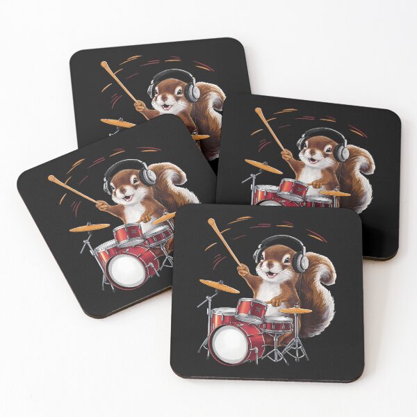 Item preview, Funny Squirrel Playing Drums designed and sold by huftyfnruppe.