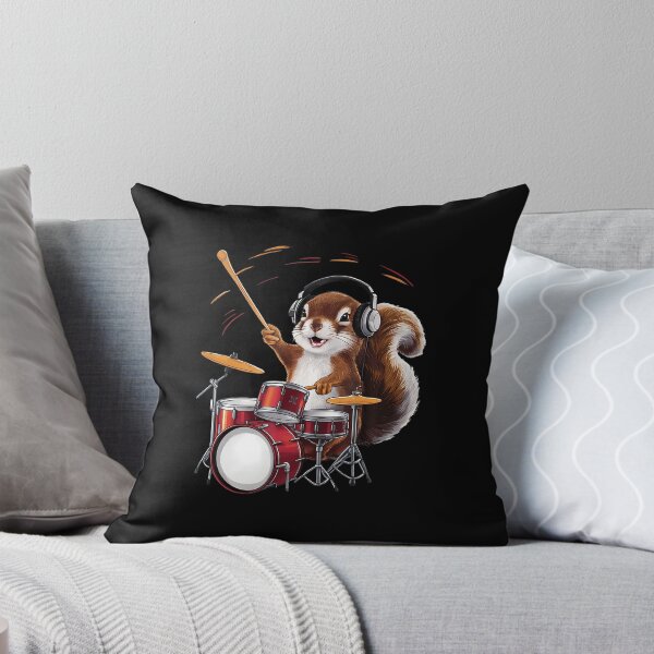 Item preview, Funny Squirrel Playing Drums designed and sold by huftyfnruppe.