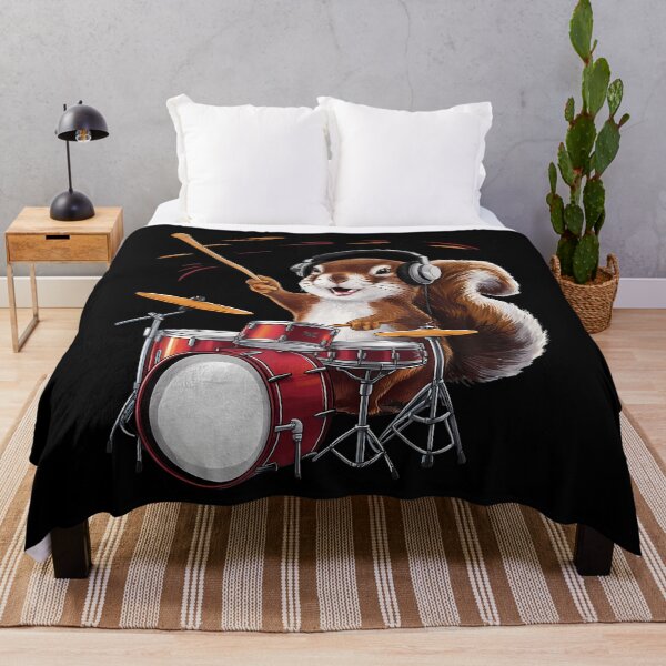 Item preview, Funny Squirrel Playing Drums designed and sold by huftyfnruppe.