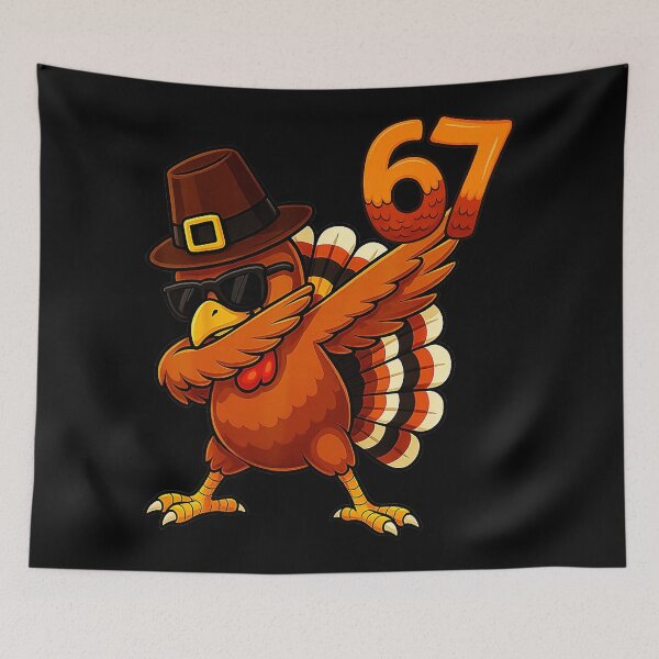Item preview, Six Seven 67 Thanksgiving Meme Funny Thankful Turkey Dabbing  designed and sold by gladysenglish.