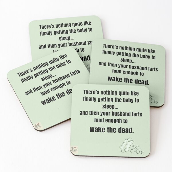 Item preview, Funny Parenting Quote – Baby Finally Asleep Husband Fart Humor Design designed and sold by MadeInNapTime.