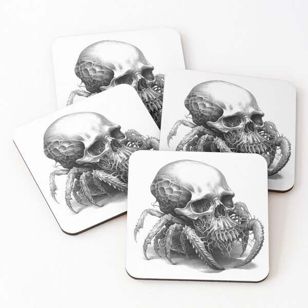 Item preview, Skull Spider – Black and White Horror Creature Art designed and sold by inkoutninja.