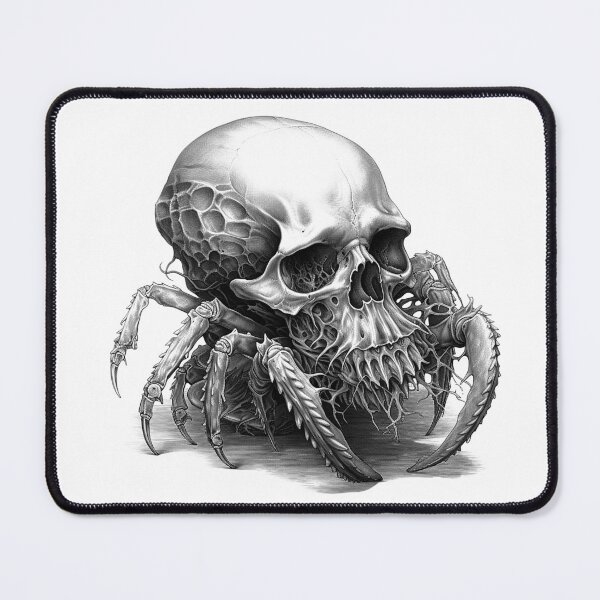 Item preview, Skull Spider – Black and White Horror Creature Art designed and sold by inkoutninja.