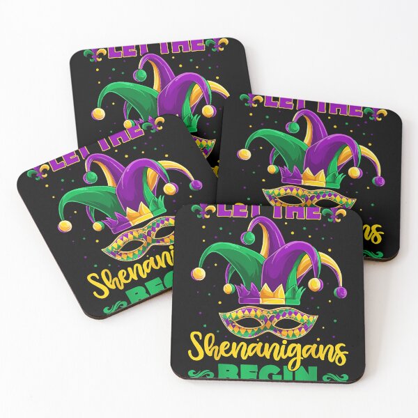 Item preview, Let the Shenanigans Begin Mardi Gras Mask & Jester Festival designed and sold by BernoNickel.