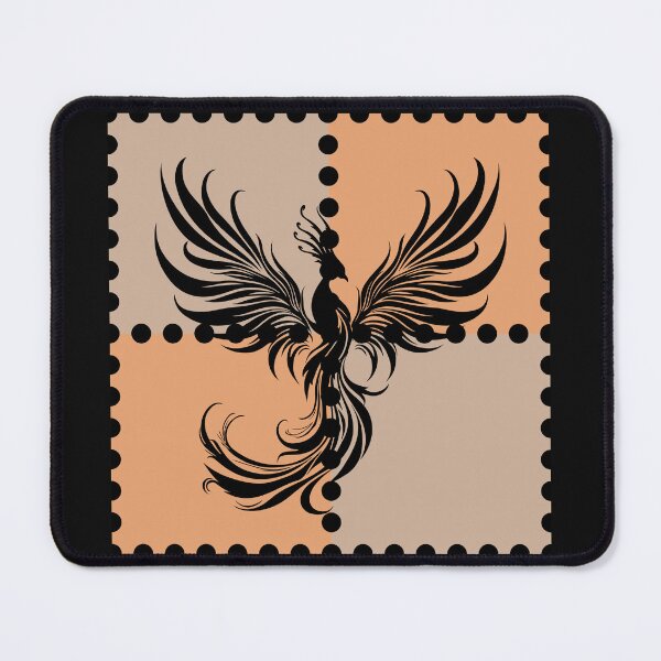 Item preview, A Beautiful Phoenix Rising from Four Stamp Squares - Elegant Black Silhouette Art designed and sold by AddyTae.