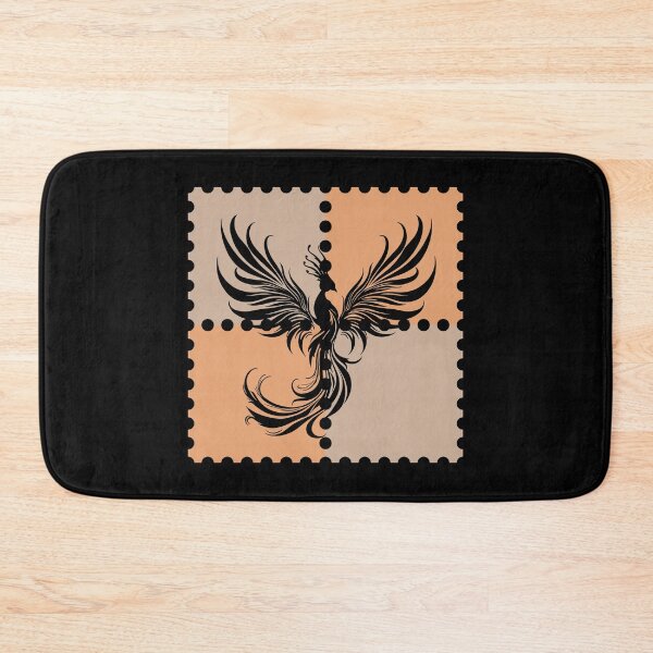 Item preview, A Beautiful Phoenix Rising from Four Stamp Squares - Elegant Black Silhouette Art designed and sold by AddyTae.