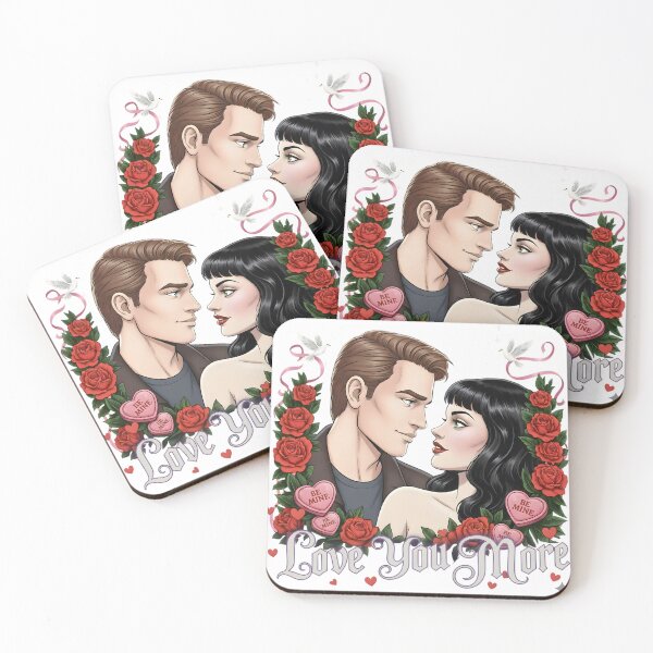 Item preview, Love You More Romantic Valentine Couple Illustration designed and sold by SoulenCify.