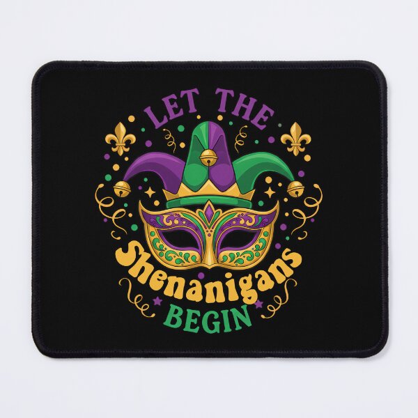 Item preview, Shenanigans Begin Graphic Mardi Gras Mask & Jester Festival designed and sold by BernoNickel.