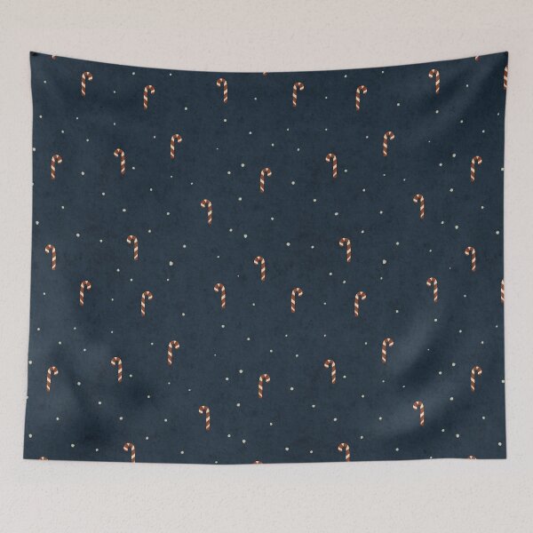 Item preview, Candy Canes on a Dark Blue Night Pattern designed and sold by Lacritsa .