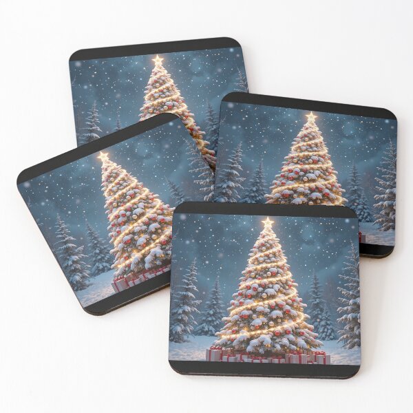 Item preview, Magical Snowy Christmas Tree With Warm Lights and Festive Holiday Glow designed and sold by PixelVibe782.