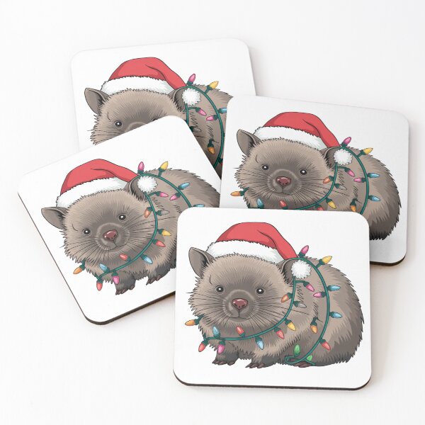 Item preview, Festive Australian Wombat Wrapped in Christmas Lights  designed and sold by Wennebabs.