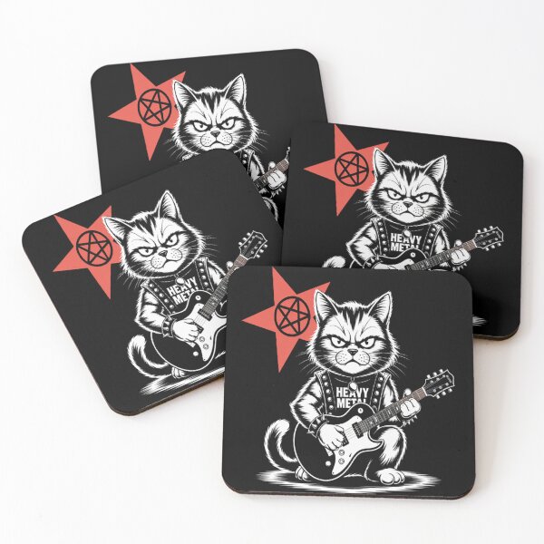 Item preview, Rocking Hard Heavy Metal Cat designed and sold by LacostCarl.