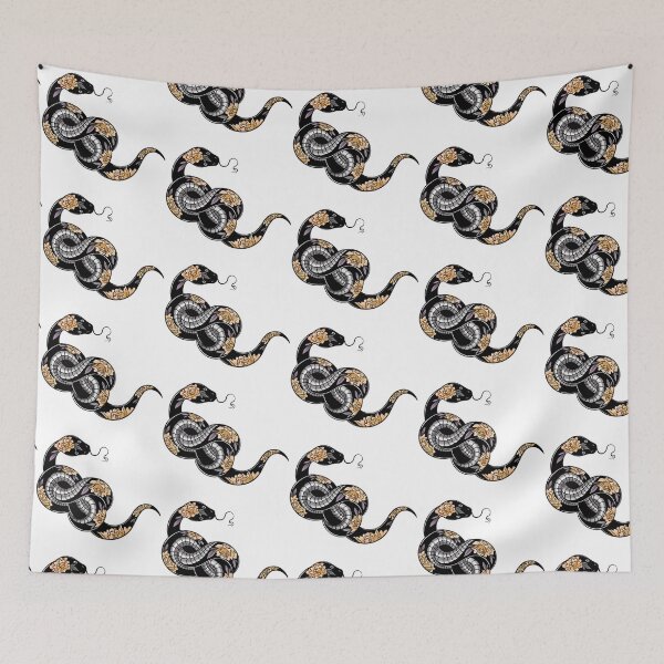 Item preview, Gold and black snake designed and sold by Ink-Art-Co.
