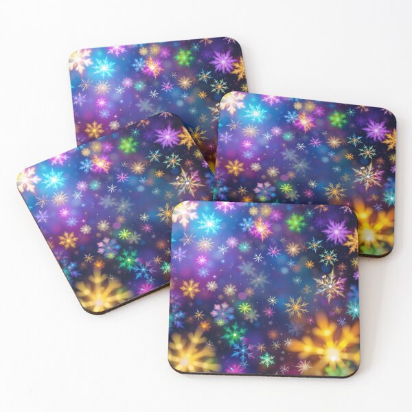 Item preview, Vibrant Multicolored Snowflakes on a Glowing Festive Winter Background designed and sold by PixelVibe782.